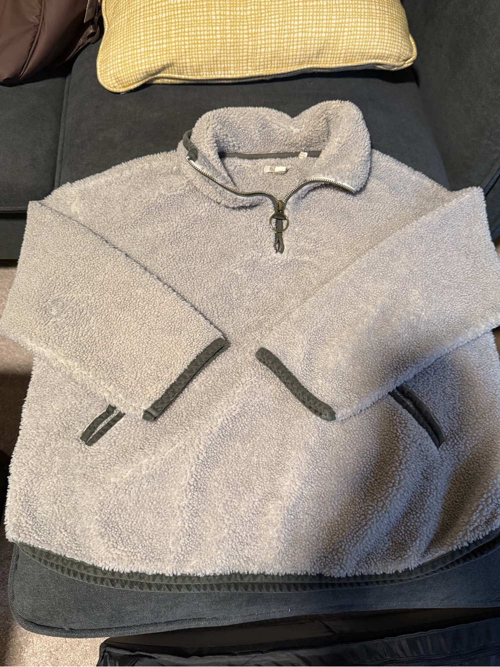 Barbour Light Gray Pullover Fleece
